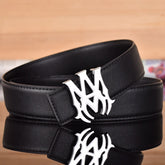 Amiri Belt Black linen leather texture